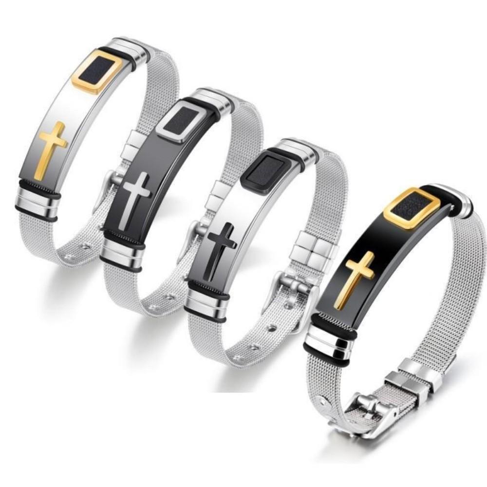 Stainless Steel Religious Bracelet Adjustable Fashion Bracelet Unique Men's Jewelry Friends