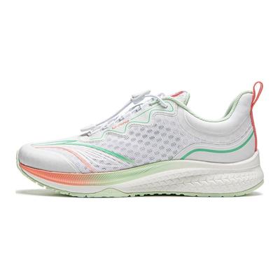 Кроссовки Li Ning Kids Light Leap 1.0 из ткани с завязками на шнурках, низкие, детские кроссовки, белые, зеленые YKFU076-8