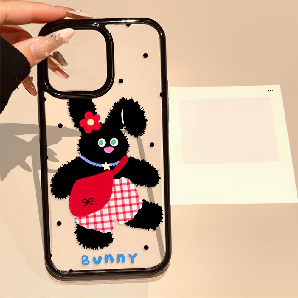 Чехол с кроликом для iPhone 11 12 13 iPhone 13 14 15 Pro 15 16 Pro Max Samsung A15 A16 A25 A26 A55 A56 S25 S24 S22 S23