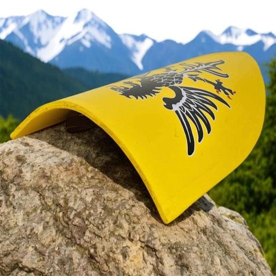 Средневековый германский щит с орлом Желтый Черный Рыцарский щит Ручной работы Стальной Металлический Щит Ручной работы