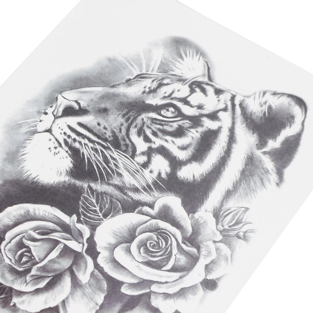 5 листов временных тату-наклеек с животным узором для мужчин, водостойкий аксессуар для татуировок