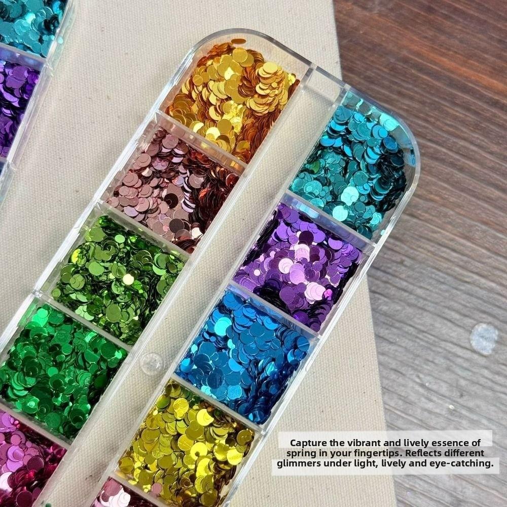 Colorful Glitter Nail Accessories 12-Grid Nail Charms Nail Salon