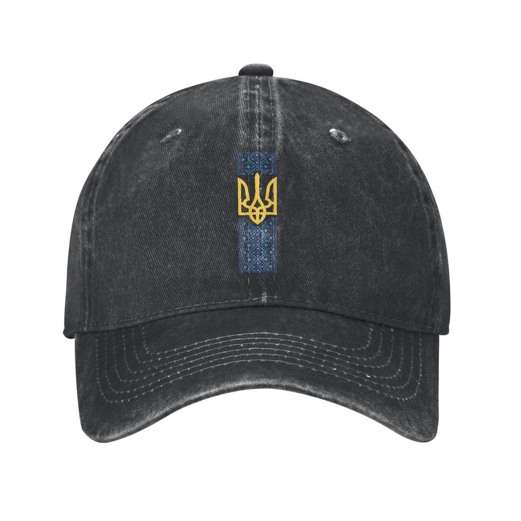 Классический герб Украины Украинский флаг Национальный вязаный узор Бейсболки Унисекс Потертый деним Кепка-snapback Кепки Кепка