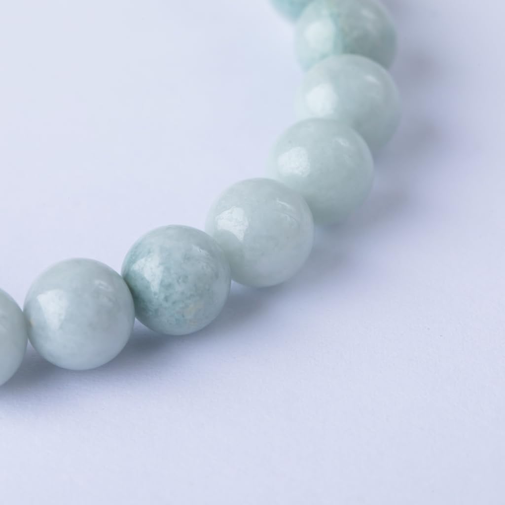 16cm Itoigawa Natural Jadeite Pale Japanese National Jomon Power Stone Jadeite Workshop Special Paulownia Wood Quality Certificate ABR0897 (8mm beads,