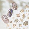 Bronzing Stars Moon Totem Nail Stickers Gold Silver Nail Decoation Decals DIY Nail Supplies