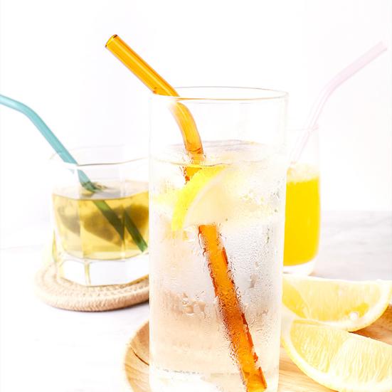 10Pcs Straw Easy To Use Portable High Borosilicate Cup Juice Glass Straw Home