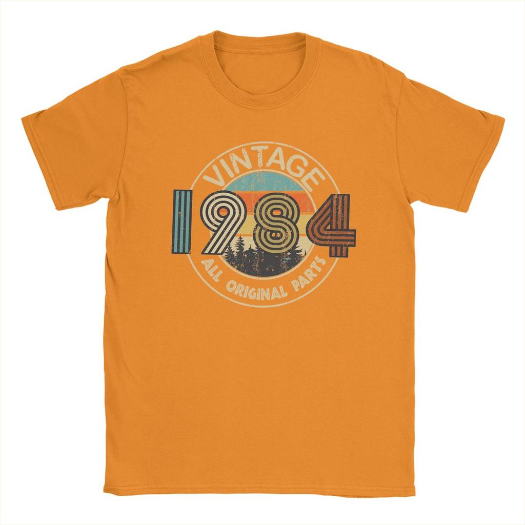 Уникальные винтажные футболки 1984 года со всеми оригинальными деталями, подарок на день рождения, мужские футболки с круглым вырезом, хлопковая футболка, футболка для 40-летних, подарочные топы