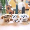 1Pc Kawaii Cute Glasses Puppy Plush Keychain Lovely Cartoon Toys Pendant Cute Soft Animals Keyring Bag Hanging
