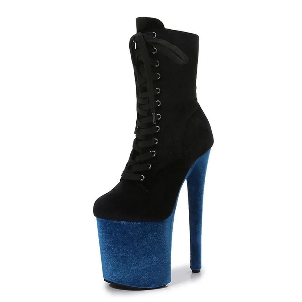 Fashion Top Sale 20CM Corduroy Surface Platform Women Shoes High Heeled shoesCustom Colors Boots Erotic Lap Pole Dancing Ankle Boots