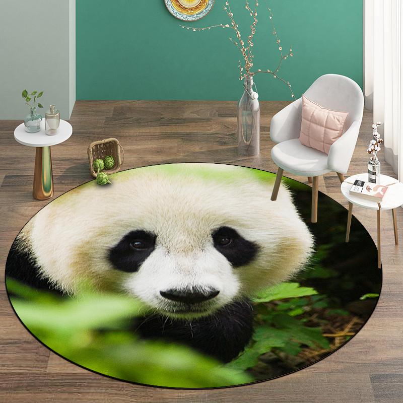 Милый напольный коврик с пандой для детей, круглый детский ковер для комнаты, супер мягкий коврик из микрофибры, губчатый коврик для спальни, моющийся кавайный декор