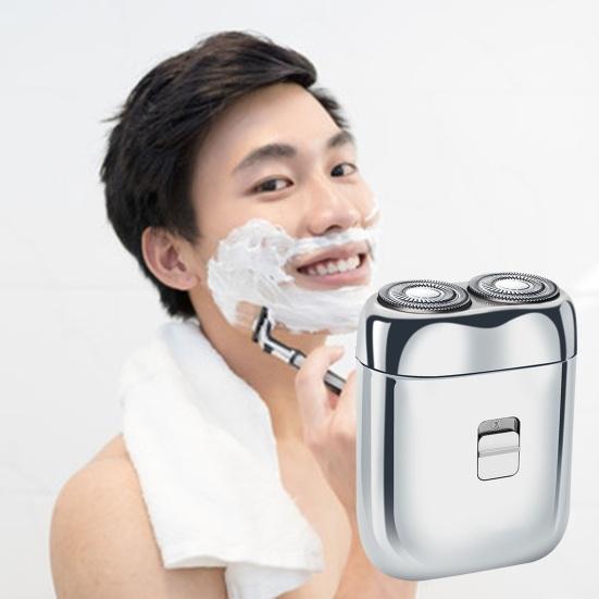 Электробритва карманного размера, острое лезвие, низкий уровень шума, сильная мощность, моющаяся, глубокое бритье, интерфейс Type-C, двойная головка, мужская бритва для бороды, использование в командировке