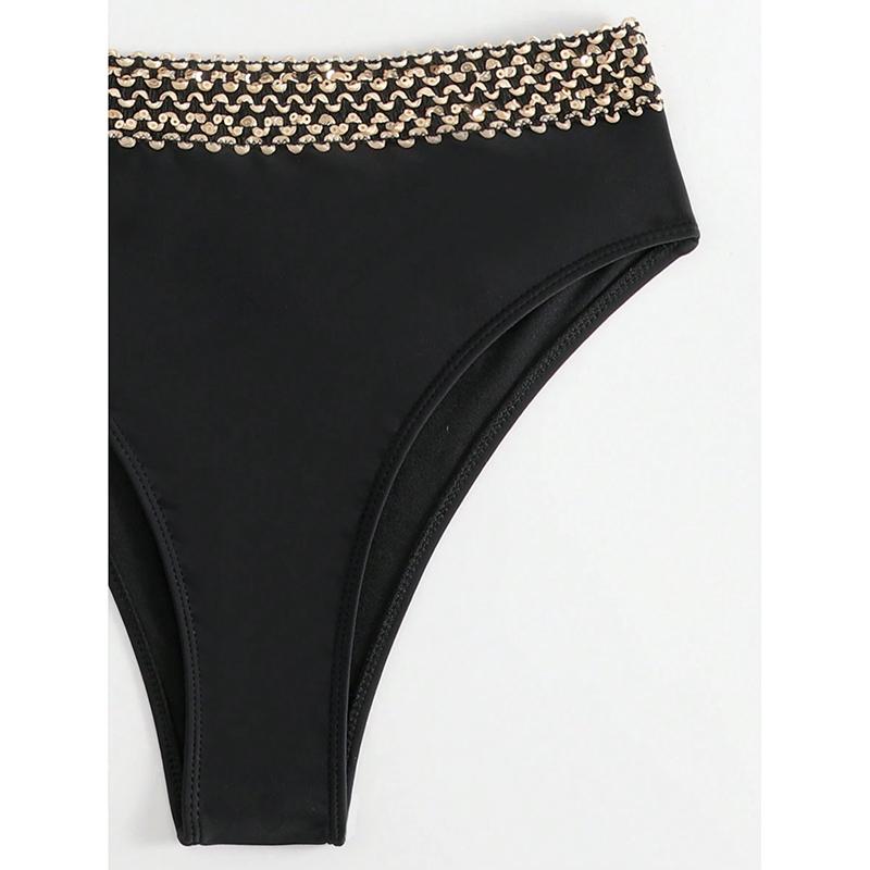 Black Bikini Set Sexy Swimsuit Women Bandage Padded Swimwear Female Bathers High Waist Bathing Swimming Swim Suit Beachwear