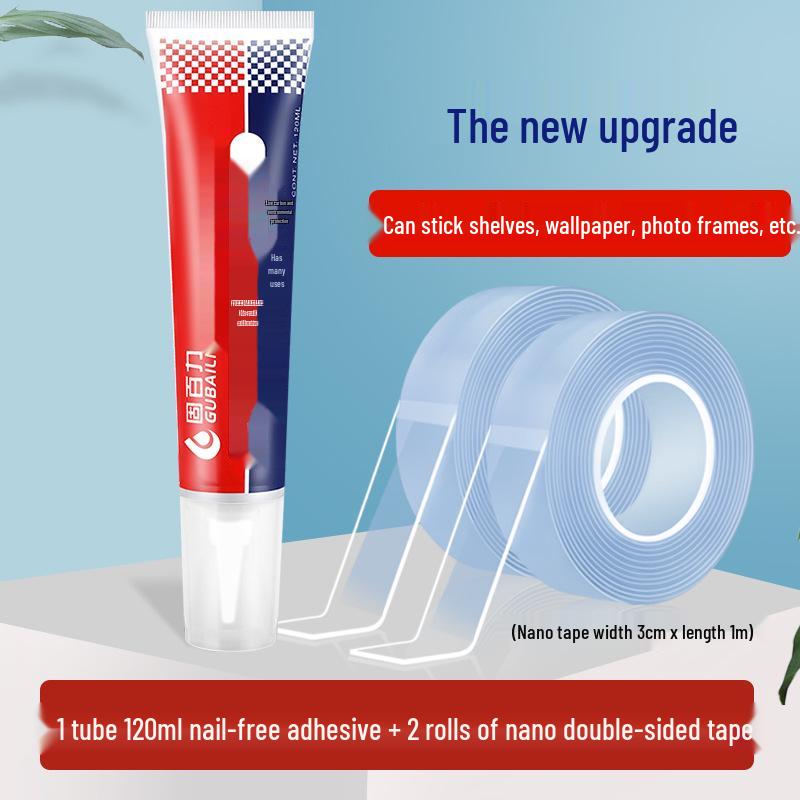 Многофункциональный клей: Без гвоздей, Прочный, Идеально подходит для плитки в ванной комнате, зеркал и стекла.