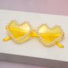 2026 New Heart Pearl Sunglasses Unisex Fashion Party Glasses UV400 Protection Black Frame Fashionable All-Match Style