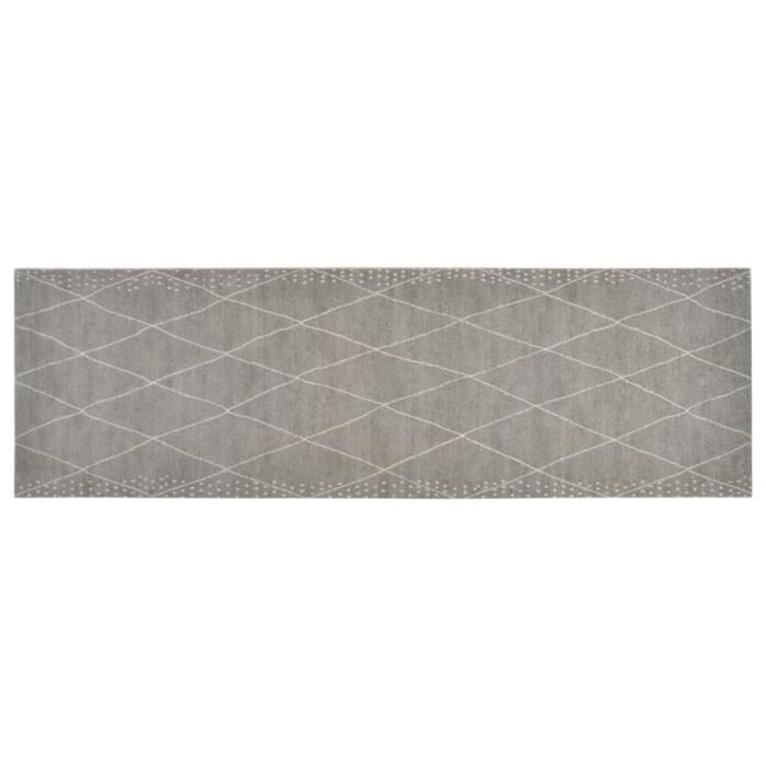 VidaXL Tapis de cuisine lavable impression losange 60x180 cm velours 136565