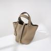 Genuine Leather Women's Bucket Bag Large Capacity Vegetable Basket Bag - NO LOGO