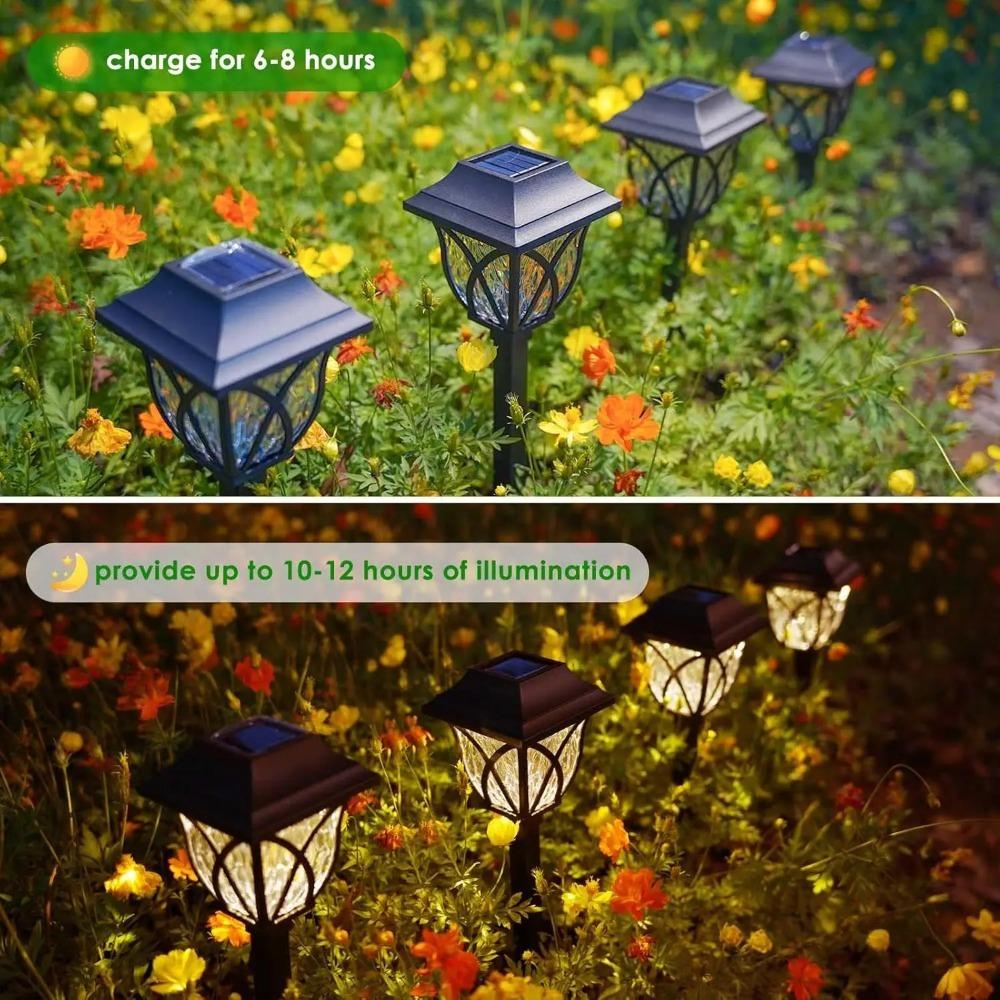 2PCS Solar Yard Lights Bright Lawn Lights Outdoor Waterproof Led Solar Pathway Lights Landscape Path Lights