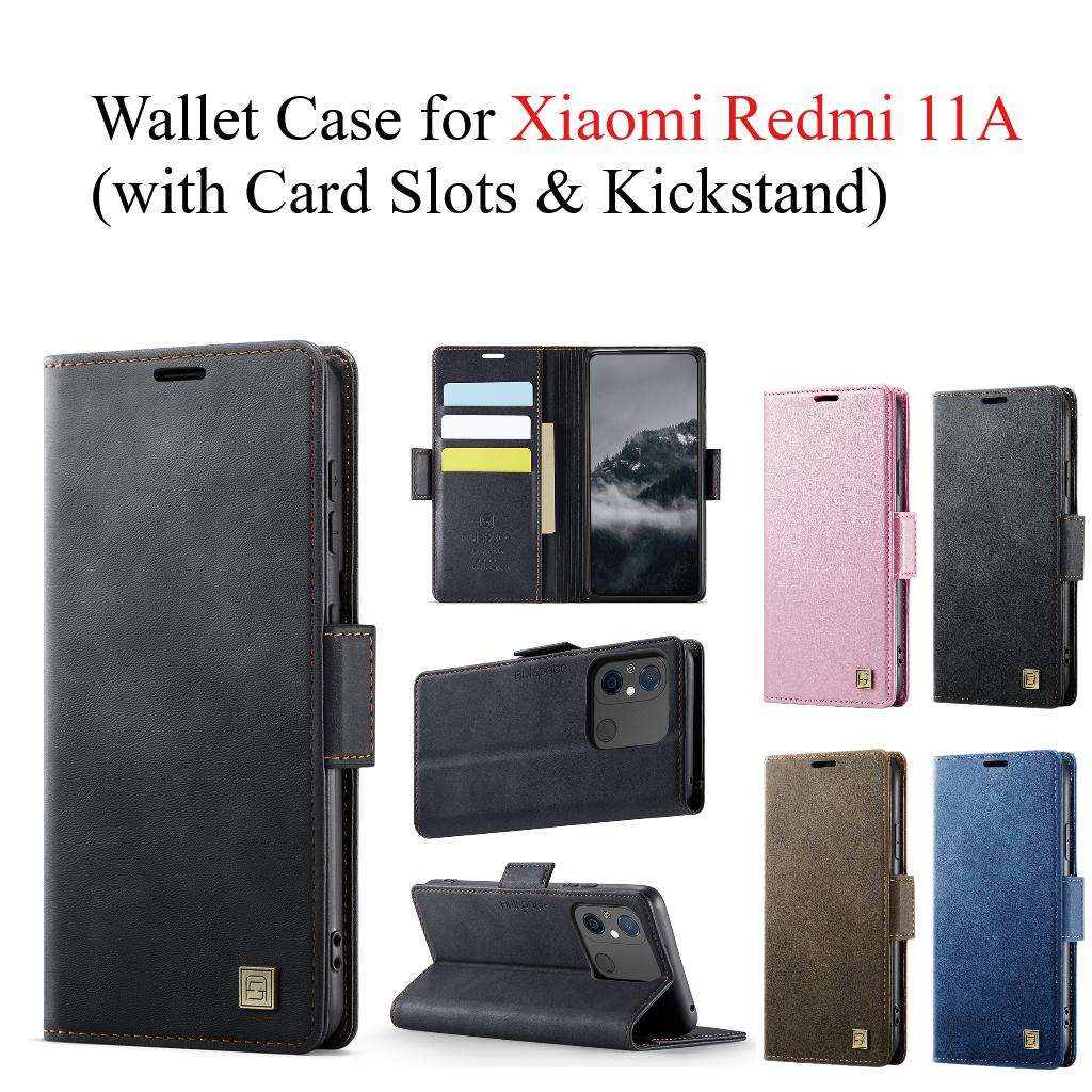 Чехол-кошелек для Xiaomi Redmi 11A с отделениями для карт и подставкой, кожаный чехол с защитой 360°