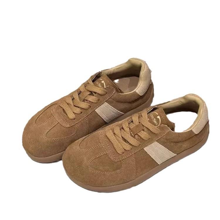 2024 осень новые немецкие тренировочные туфли ретро на плоской подошве повседневная спортивная женская обувь универсальная модная маленькая белая обувь на шнуровке женская обувь