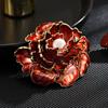 Women's Light Luxury Red Peony Blossom Drop Glazed Brooch Imitation Pearl Elegant Fashion Brooch Versatile
