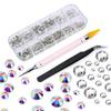 12gird Multisize New Box Nail Rhinestones 3d Crystal Ab Glass Diy Nail Art Decorations Set Diamond Gem 3d Glitter Nail Beauty