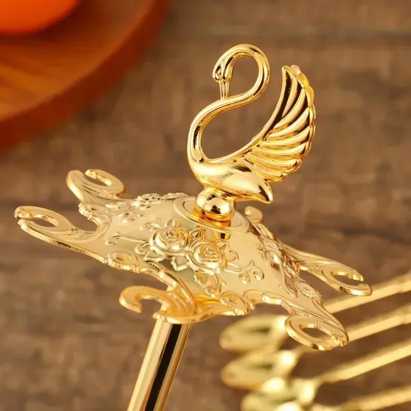European Entry Lux Swan Spoon Holder Suit Household Coffee Spoon Cake Spoon Tableware Table Decoration