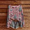 Women's Christmas Print Lightweight Sweater Casual Long Sleeve Knitted Pullover