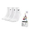 Nike Носки-носки унисекс [3 пары] Белые SX4706-101