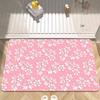 Rani Pink Flower Pattern Floor Mat Rectangle Anti-slip Home Soft Badmat Front Door Indoor Outdoor Mat Hotel Decor Mat