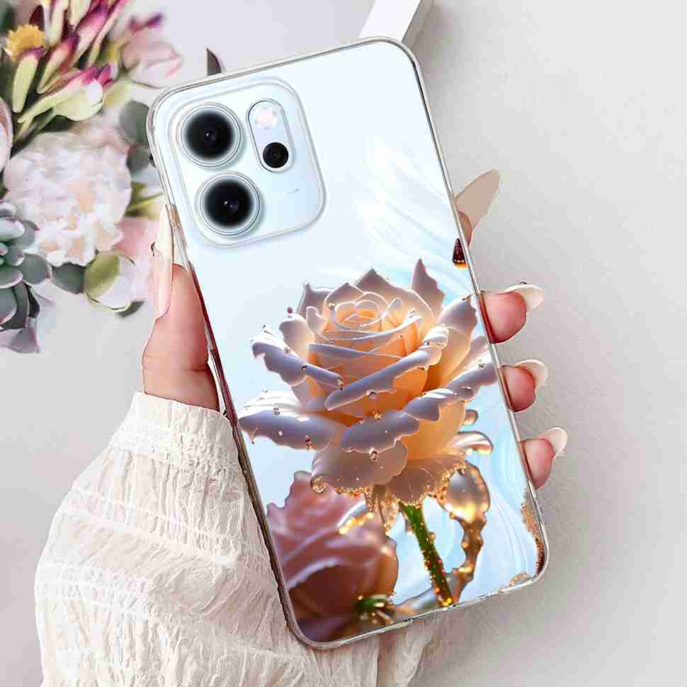 For Oppo Reno14 F 5G CPH27436.57" Case Colorful Butterfly Flowers TPU Soft Silicone Cover For Oppo Reno 14 F RENO14F Phone Cases