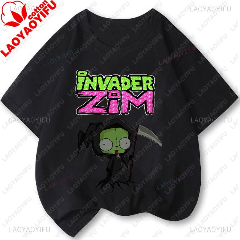 Cartoon Tv Invader Zim Tshirt Unisex Unisex Retro Cintage Popular Shirt Fashion Tee Kawaii Cute Creativity ShortSleeved Tops