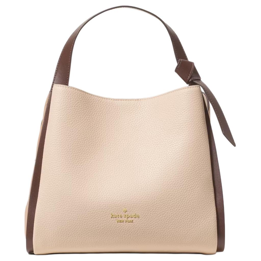 Kate Spade Knott Light Gold Hardware Leather Tote Bag Women tote bags Cream KM664-960