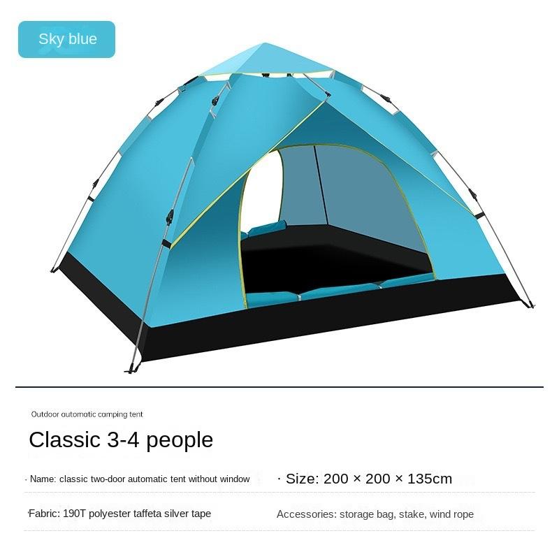 Tents for 3-4 Person Instant Pop-Up Automatic Dome Tent with Floor Tarp Quick Setup for Family Beach Hiking High Waterproof