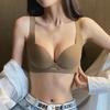Traceless underwear women's beauty salon lifts large breasts and shows small upper support, anti-sagging adjustment type, new bra without steel ring