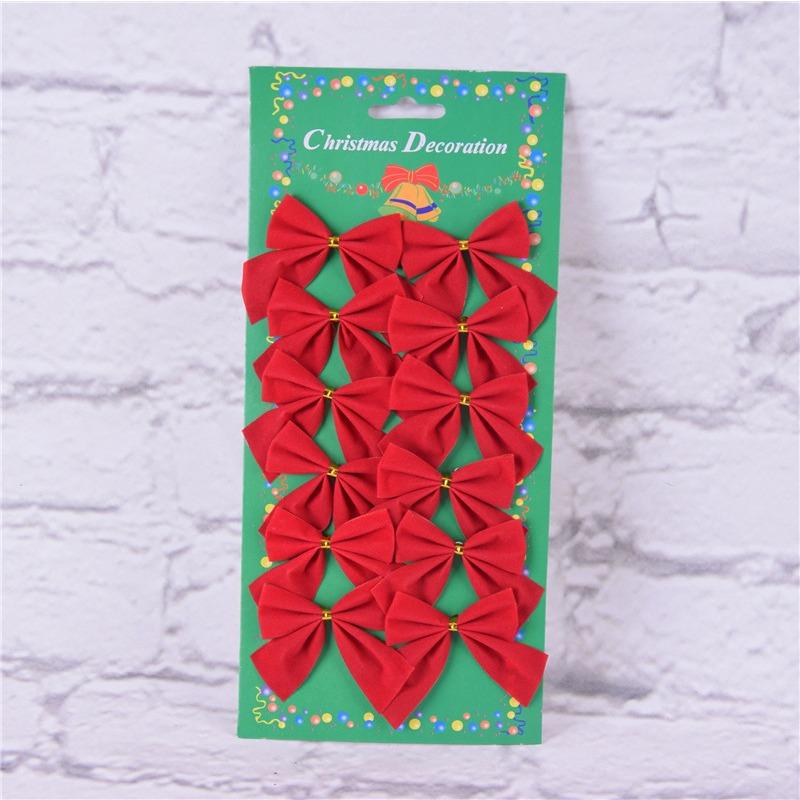 A Set of 12pcs Sweet Bows Bowknot Christmas Tree Hanging Decorations Tree Ornaments