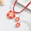 Summer Bohemian Big Flower Jewelry Set for Women Sweet Braided Necklace Charming Accessory for Party Beach Vacation Gift