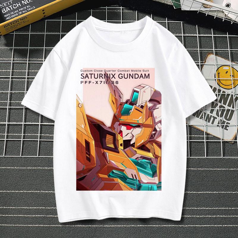 Аниме Футболка Mobile Suit Gundam для Мужчин Женщин Детей Классический Робот Графика Повседневная Хлопок Короткий Рукав Уличная Одежда Топ