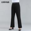 Большие размеры женские осенние расклешенные эластичные утягивающие повседневные брюки с высокой талией