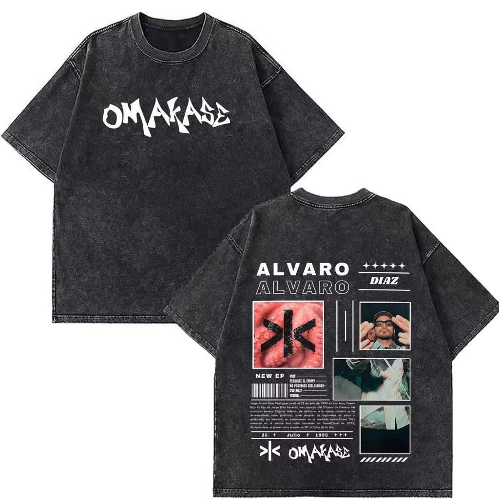 Alvaro Diaz Omakase Album 2026 Tour Merch Vintage Washed TShirt Men Women Loose Casual T-shirt Lightweight Breathable and Comfortable Clothes