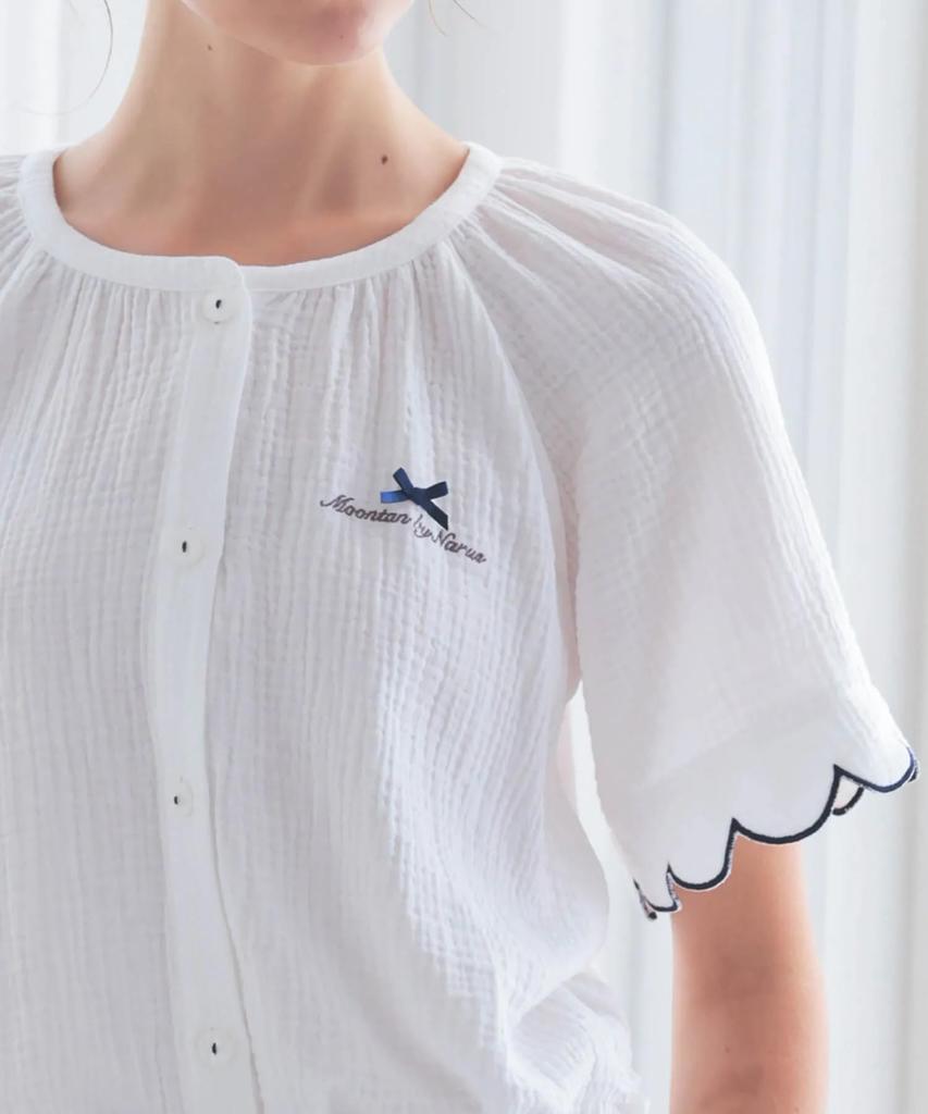 Narue Relaxing Pajama Cream Puff Gauze White Women's Set, (R),