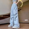 Нейлон Летние Тонкие Новые Американский Кэжуал Прямые С высокой талией Быстросохнущие Брюки с широкими штанинами