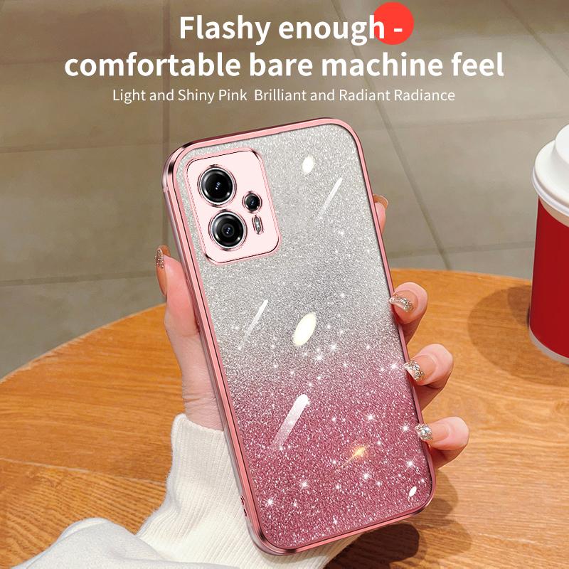 Модный блестящий чехол с градиентным покрытием для Moto G13 G23 G30 G32 G50 G60 G52 G53 G72 G73 G8 G9 Plus E20 E32, силиконовая задняя крышка