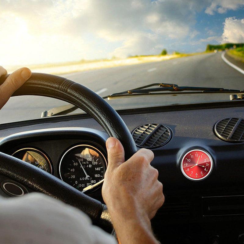 Car Analog Clock luminous car dashboard exhaust port adhesive timing clock electronic quartz hour clock For Car Dashboard