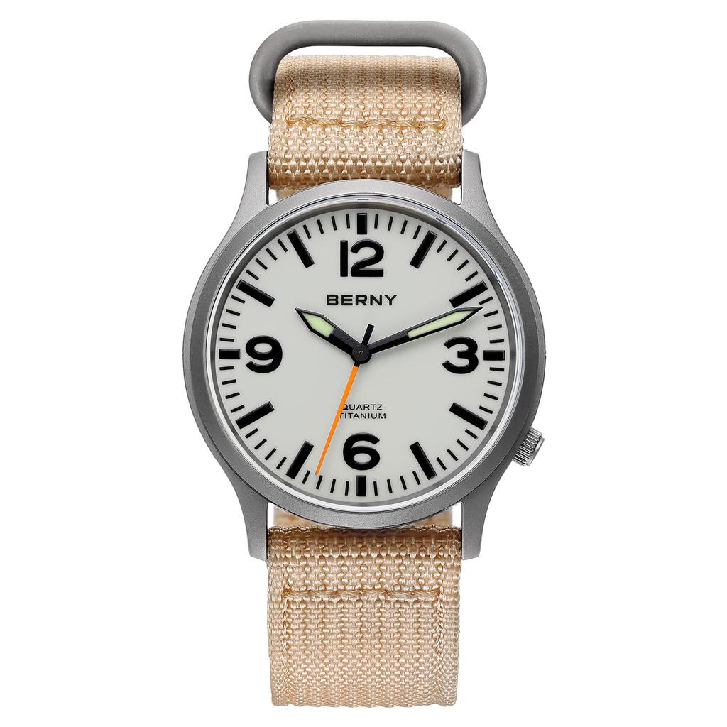 BERNY титановые часы мужские часы часы японский кварцевый механизм Sweep Seconds VH31 5ATM водонепроницаемые аналоговые кварцевые часы супер светящееся сапфировое стекло мужские