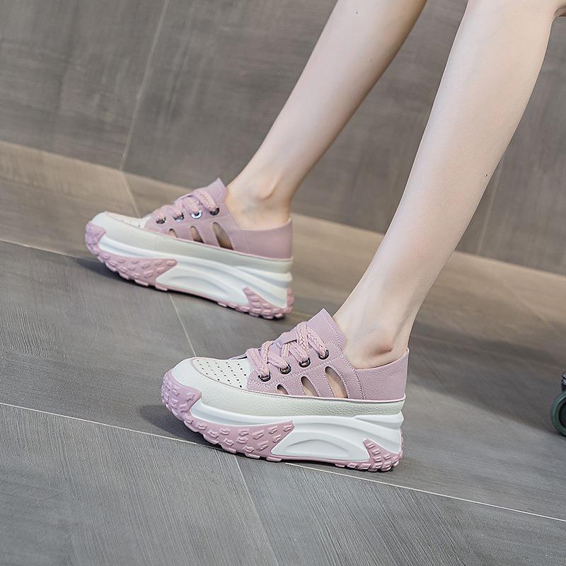 Поп-кроссовки с толстой подошвой в стиле ретро, легкие, с внутренней высотой, повседневные кроссовки, сандалии