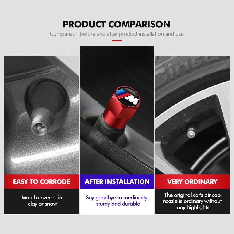For BMW 4PCS Aluminum Car Wheel Tire Valve Cap Cover Auto Accessories X1 X2 X3 X4 X5 X6 X7 G20 G30 6GT E46 E90 E60 F10 E39 RXDMV1