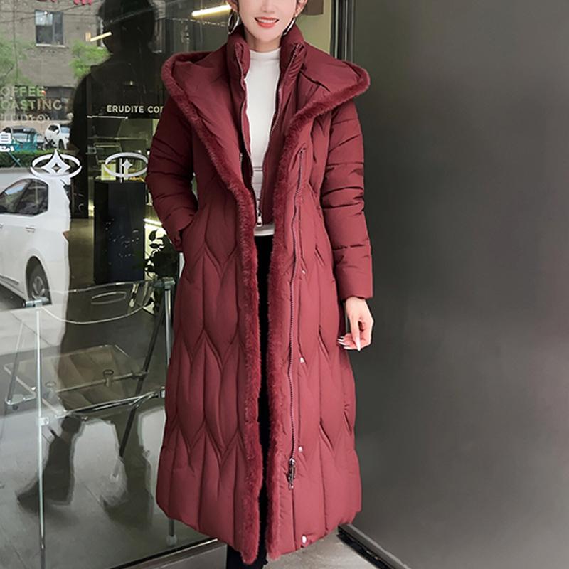 Plus Size L-7XL Fashion Winter Jackets Woman Long Parkas Hooded Loose Thick Warm Overcoat Casual Women's Coats With Belt