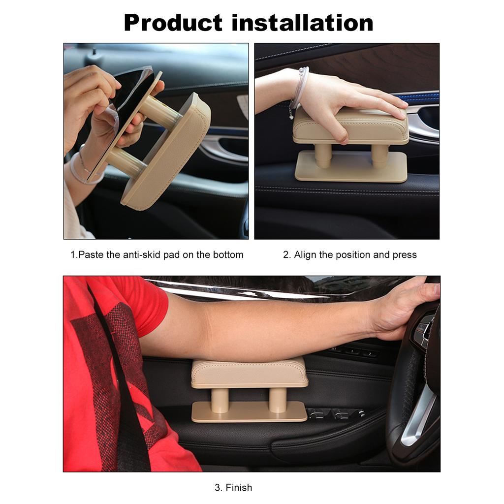 Car Armrest Left Elbow Support Leather Arm Rest Pads Adjustable Height Comfort Armrest Pad