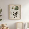 Plakat Panda Na Spadochronie - Bezkresne Niebo Plakat Panda Na Spadochronie - Bezkresne Niebo, 30X40 Cm, Rama Aluminiowa Złota, Papier Matowy 230 Gsm