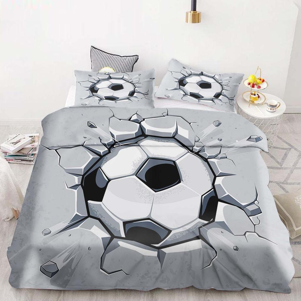 Футбольный комплект пододеяльника Одеяло Постельное белье 3D Детский постельный комплект 3 предмета 1 Пододеяльник Кинг-сайз